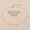 Stainless Steel Imitation Pearl Cable Chain Bib Necklaces for Women GX8162-1-1