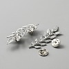 Alloy Olive Leaf Brooch Pin JEWB-WH0028-09SP-2