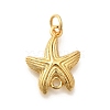 Rack Plating Brass Star Fish Connector Charms KK-L225-046G-1