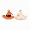 Light Gold Tone Alloy Enamel Pendants ENAM-T018-19B-2