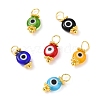 Handmade Evil Eye Lampwork Charms PALLOY-JF00540-1