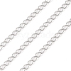 Anti-Tarnish Rhodium Plated 925 Sterling Silver Curb Chains STER-E072-01P-01-1