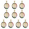 10Pcs Rack Plating Brass Micro Pave Cubic Zirconia Pendants KK-SZ0001-86-1