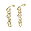Brass Micro Pave Clear Cubic Zirconia Dangle Stud Earrings X-EJEW-N011-12G-NF-3