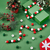 Christmas Theme 5 Strands Spray Painted Natural Wood Beads Strands WOOD-SP0001-02A-4