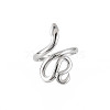 304 Stainless Steel Snake Wide Open Cuff Ring for Women X-RJEW-S405-226P-1