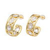 Cubic Zirconia Oval Half Hoop Earrings EJEW-N011-74-2