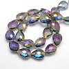 Electroplate Crystal Glass Teardrop Beads Strands EGLA-F067B-02-2