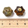 Natural & Synthetic Mixed Gemstone Pumpkin Charms with Golden Tone Brass Bails G-C158-06G-3