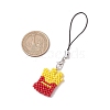 French Fries Glass Seed Beads Pendant Decorations HJEW-MZ00177-3