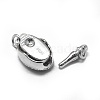 Anti-Tarnish Rhodium Plated 925 Sterling Silver Box Clasps STER-L057-011P-3