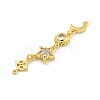 Rack Plating Brass Clear Cubic Zirconia Sun Moon Star Connector Charms KK-G513-40G-2