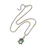 Natural Paua Shell 304 Stainless Steel Tortoise Pendant Two Tone Box Chain Necklaces for Women NJEW-JN06190-2