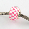 Large Hole Resin Checkered Pattern European Beads X-OPDL-Q129-176A-2