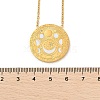 304 Stainless Steel Clear Cubic Zirconia Moon Phase Flat Round Pendant Necklaces NJEW-R018-03G-5