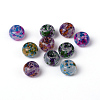 Spray Painted Glass Beads DGLA-R018-M-1