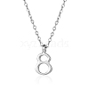 Stainless Steel Number 8 Pendant Necklaces for Women GN8119-2-1