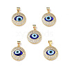 Real 18K Gold Plated Brass Clear Cubic Zirconia Pendants ZIRC-L102-12G-2