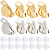 SOFPLATE 60Pcs 2 Colors Brass Clip-on Earring Settings KK-SP0001-11-1