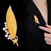 Feather Shape Alloy Brooches for Backpack Clothes PW-WG4EC9D-01-3