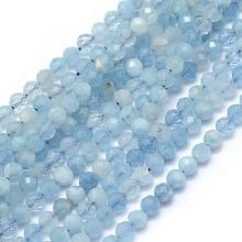 Natural Aquamarine Beads Strands G-E411-19B-3mm