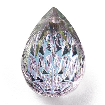 Embossed Glass Rhinestone Pendants GLAA-J101-05A-001VL-1
