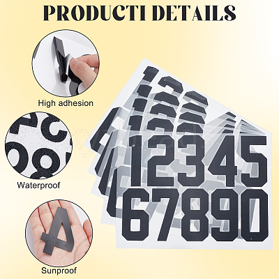 Number 0~9 PET Self-Adhesive Reflective Mailbox Stickers DIY-WH20010-26B-02-1
