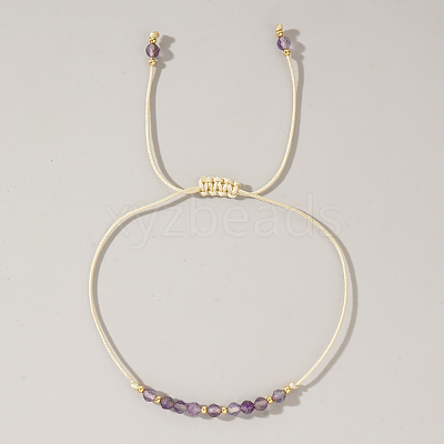 Natural Birthstone Braided Bead Bracelets for Women X-VA8051-2-1