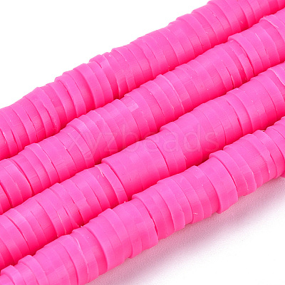 Flat Round Handmade Polymer Clay Beads CLAY-R067-6.0mm-31-1