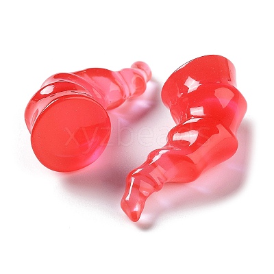 Halloween 3D Devil Horns Transparent Resin Cabochons LS-RESI-F051-C03-1