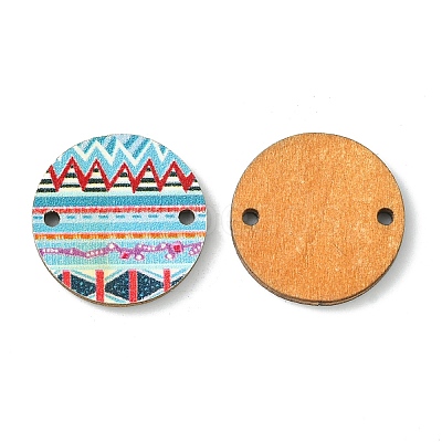 Bohemian Style Printed Basswood Link Connectors WOOD-X0004-23-1