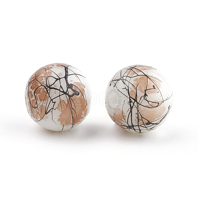 Drawbench & Baking Paint Glass Beads Strands GLAA-S176-16mm-15-1