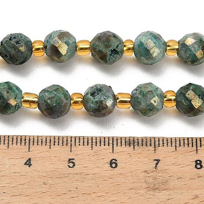 Electroplated Natural Druzy Geode Crystal Beads Strands G-F833-P01-8mm-03-1