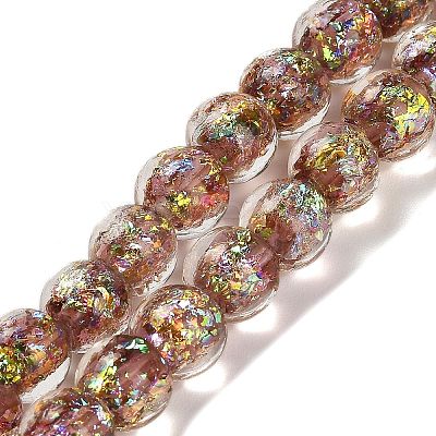 Handmade Dichroic Foil Glass Beads Strands DICH-U001-02F-1