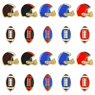 40Pcs 10 Styles Zinc Alloy Enamel Beads FIND-CJ0003-77-1