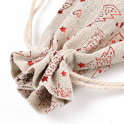 Christmas Theme Cotton Fabric Cloth Bag ABAG-H104-B02-1