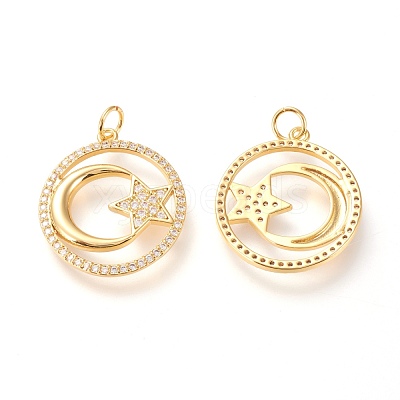 Brass Pendants ZIRC-L098-028G-1