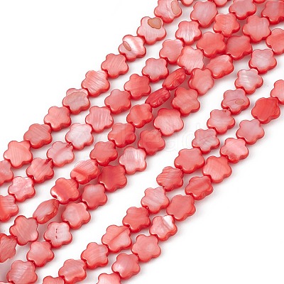 Natural Freshwater Shell Dyed Beads Strands SHEL-K001-001B-1