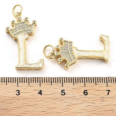 Brass Micro Pave Clear Cubic Zirconia Pendants KK-G498-01L-02-1
