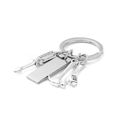 Non-Tarnish Father's Day Theme Alloy 201 Stainless Steel Keychain KEYC-A010-04-1