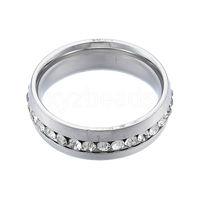 Crystal Rhinestone Flat Finger Ring RJEW-N043-11P-1