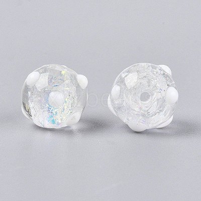 Handmade Foil Lampwork Beads Strands FOIL-T008-02A-1