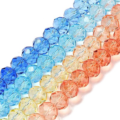 Transparent Painted Glass Beads Strands DGLA-A034-T6mm-A13-1