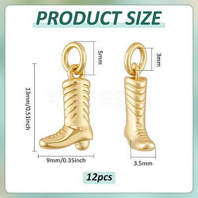 12Pcs Brass Charms ZIRC-BC00001-27G-1