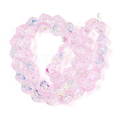 Transparency Electroplate Glass Beads Strands GLAA-T023-41A-04-1