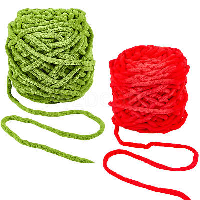 2 Skeins 2 Colors Super Bulky Chenille Polyester Yarn OCOR-CY0002-63B-1
