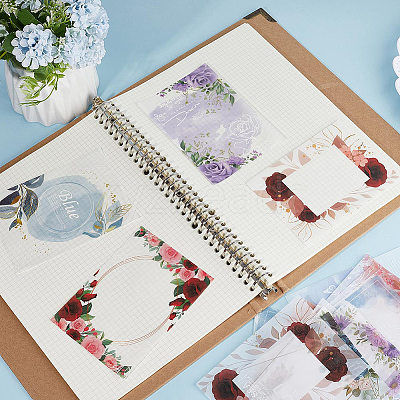 4 Sets 4 Styles Floral Translucent Scrapbook Paper Pads SCRA-GF0001-08-1