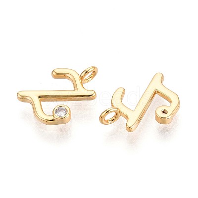 Brass Micro Pave Cubic Zirconia Charms KK-N263-97G-Z-1