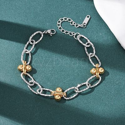 201 Stainless Steel Chain Bracelets BJEW-P378-01A-A-1