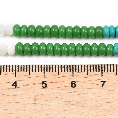 Glass & Natural White Shell & Dyed Howlite Beads Strands G-Z135-C08-2x4mm-1